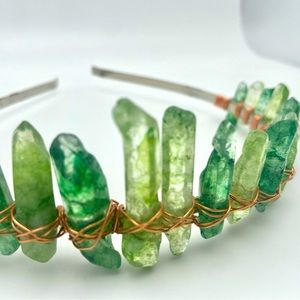 Beautiful green moss tiara headband